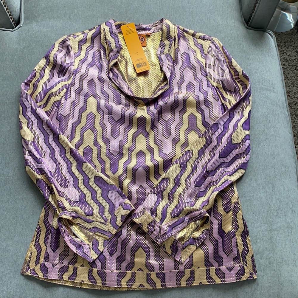 Tory Burch metallic Stephanie tunic sz 4